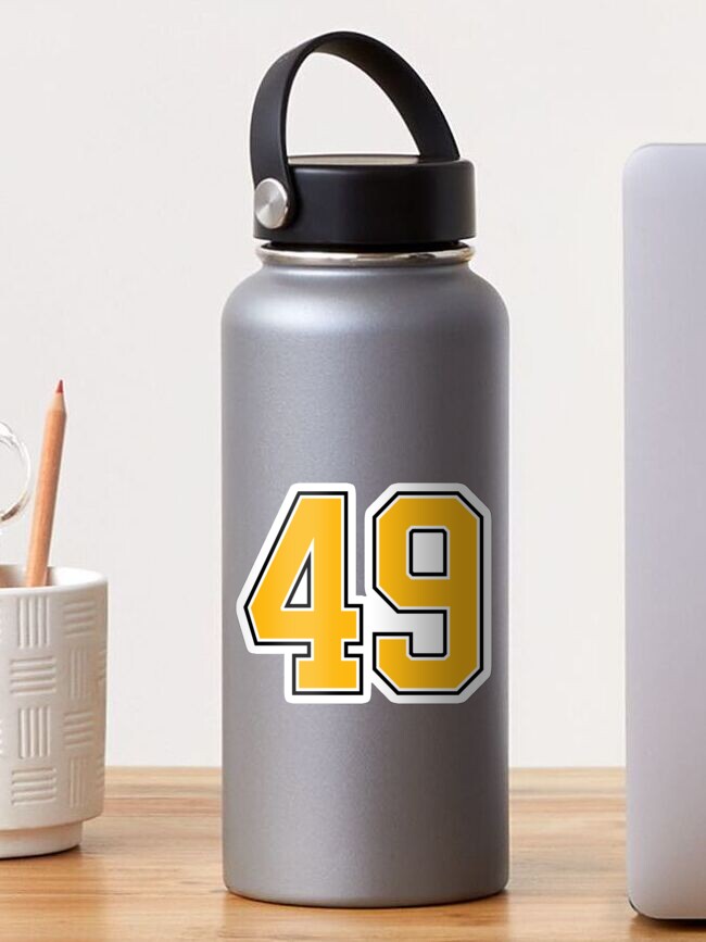 Yellow Number 49 lucky sports jersey forty nine Sticker for Sale by  HeavyStyle