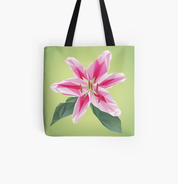Polygonal Lily All Over Print Tote Bag