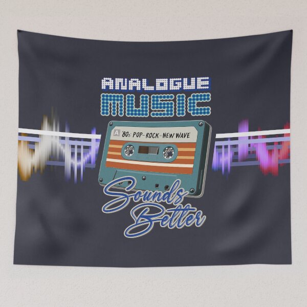 Item preview, Retro Music : Cassette Tape - Analogue Music Sounds Better - 80s Pop Rock New Wave (Cyan Blue) designed and sold by RetroTeeStudio.