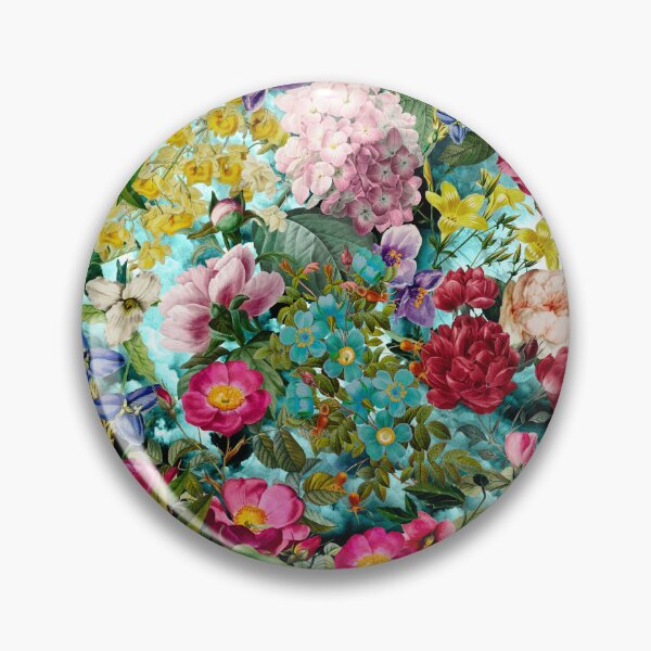 Artikelvorschau, Elegante Vintage Blumen lila Blumen und Rosen, botanisches Muster, Vintage Blumenillustration, Aqua Baby blau Blumen Design entworfen und verkauft von ZeinabTaha.