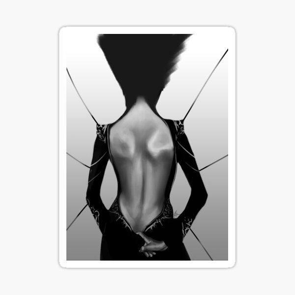Mujer Misteriosa de Espalda Pegatina