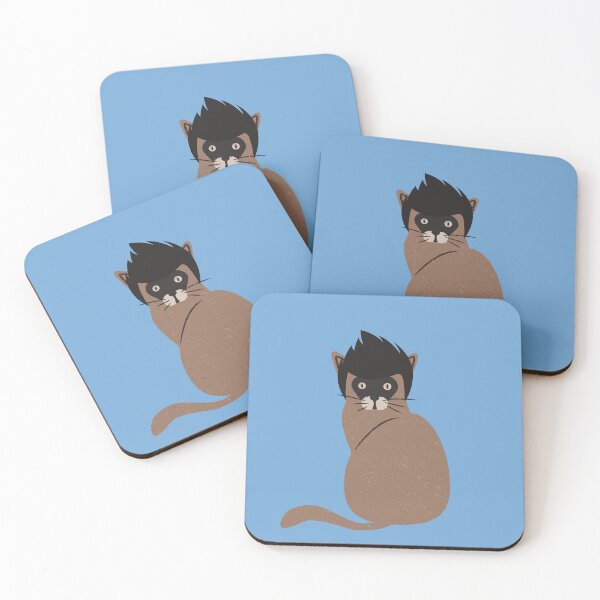 Item preview, Funny Cute Cat With A Wig / Startled Brown Cat With A Cool Spiky Black Wig  designed and sold by haRexia.