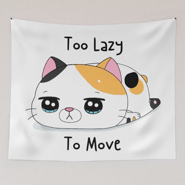 Item preview, Too Lazy To Move Cute Calico Cat designed and sold by quinellie.