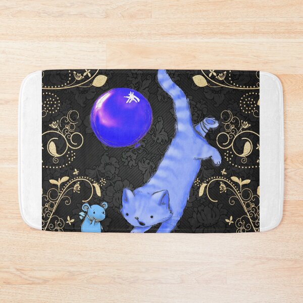 Item preview, funny blue cat and mouse,  designed and sold by Tiziza.