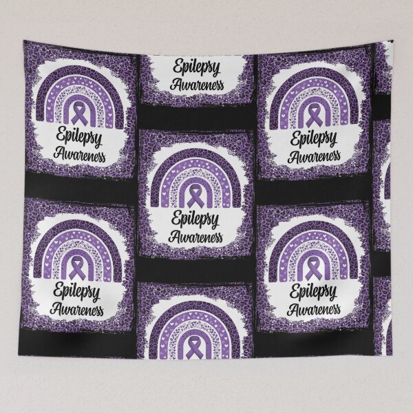 Item preview, Epilepsy Awareness Bleached Rainbow Leopard Purple Ribbon designed and sold by Talley Nunes.