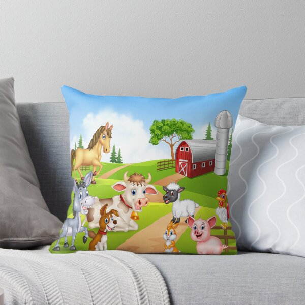 Item preview, A group of wonderful animals to add beauty to the sofa or bed for everyone who loves the farm designed and sold by ArtistDrawing.