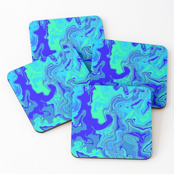 Item preview, Sea Water Light Blue Swirled Mix Of Neon Minimalistic Colors designed and sold by Barolina.