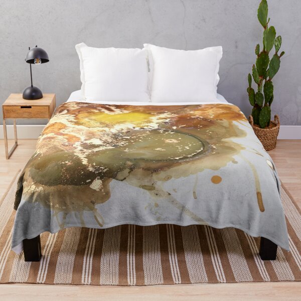 Item preview, Liquid Gold Metallic Lustres Alcohol Ink Modern Abstract Art designed and sold by Jenie Yolland.