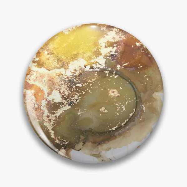 Item preview, Liquid Gold Metallic Lustres Alcohol Ink Modern Abstract Art designed and sold by Jenie Yolland.
