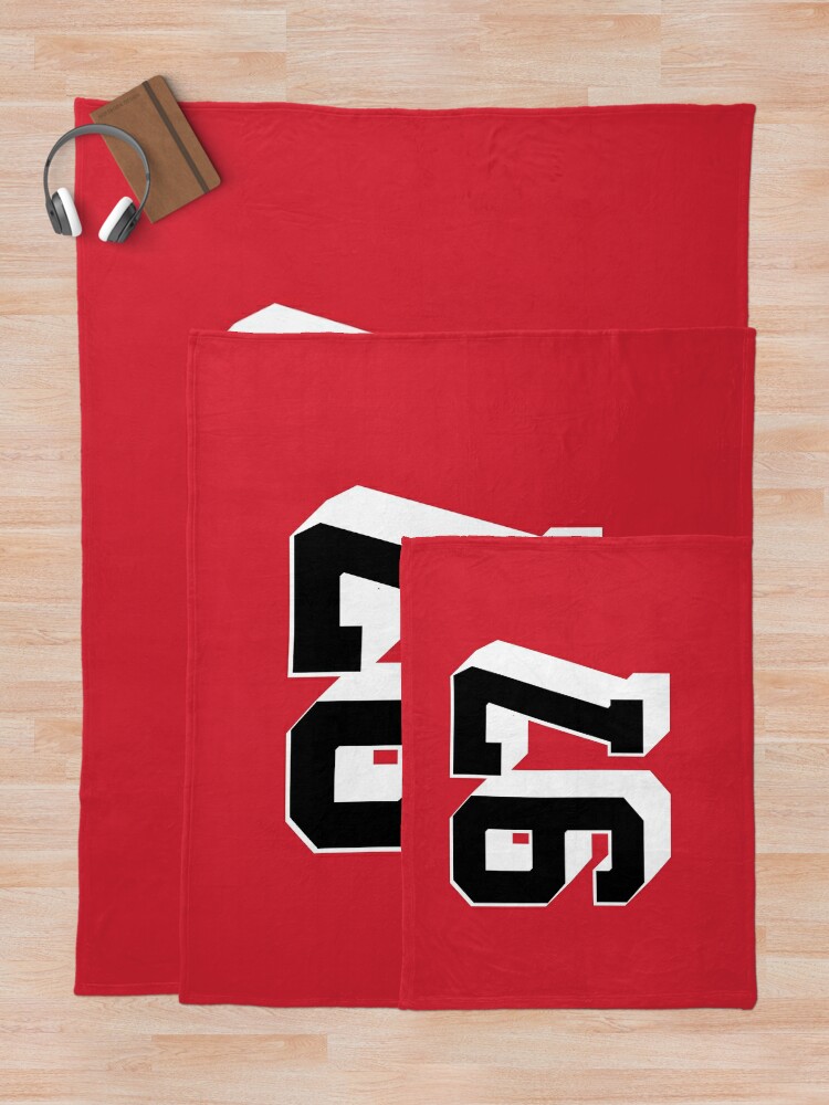 Most Popular Jersey Number 97 black Throw Blanket Bl-Y6KYDIMC
