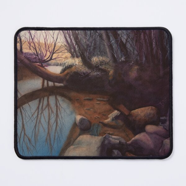 Item preview, Small River Sunset with Rocks and Reflections, watercolour landscape - designed and sold by Einar Aasen.