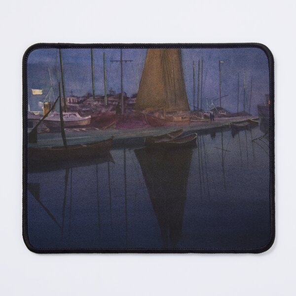 Item preview, Calm Summers night in the marina. Watercolour landscape - designed and sold by Einar Aasen.