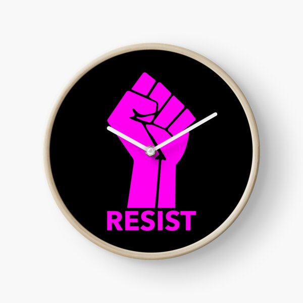 Raised Fist - RESIST Clock