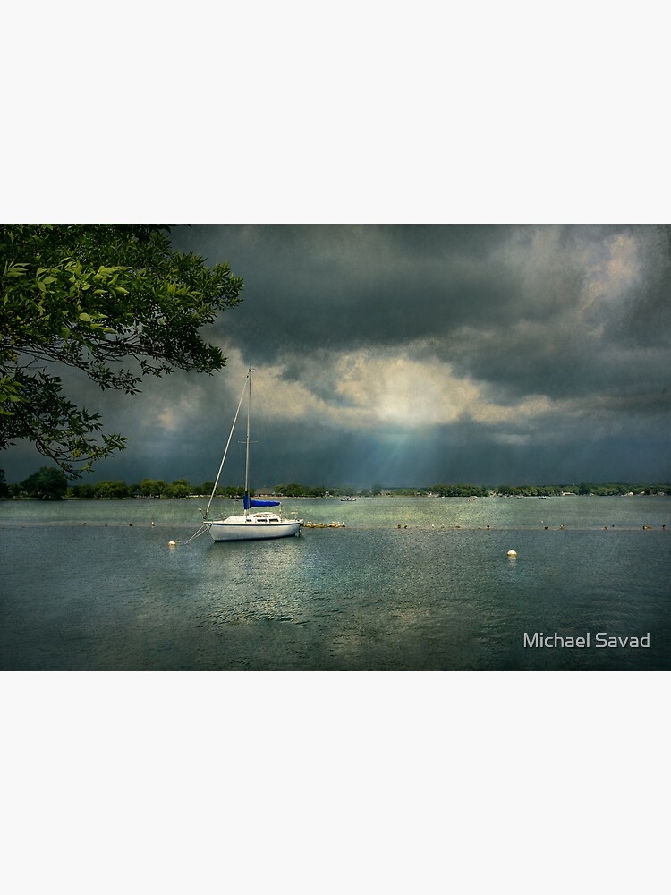 "Boat Canandaigua, NY Tranquility before the storm " Poster for
