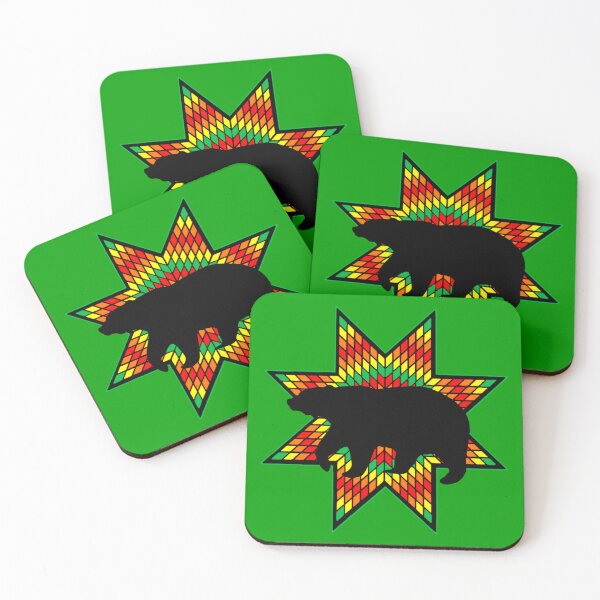 Item preview, Green Fire StarQuilt with Bear Native Print designed and sold by JMWCD.