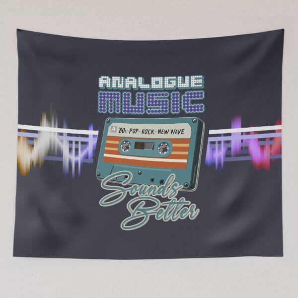 Item preview, Retro Music : Cassette Tape - Analogue Music Sounds Better - 80s Pop Rock New Wave (Cyan) designed and sold by RetroTeeStudio.