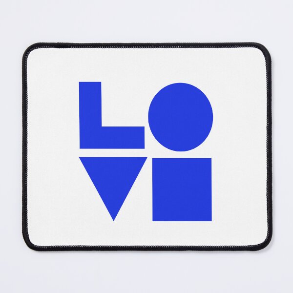 Item preview, LOVE GEOMTERIC SHAPES blue designed and sold by Inspirationmotivation.