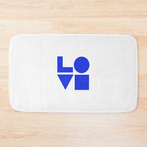Item preview, LOVE GEOMTERIC SHAPES blue designed and sold by Inspirationmotivation.