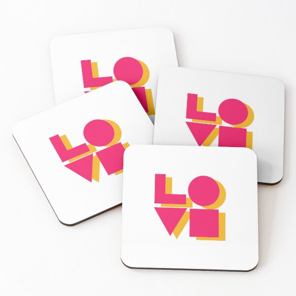 Item preview, LOVE Original abstract text - yellow and pink designed and sold by Inspirationmotivation.