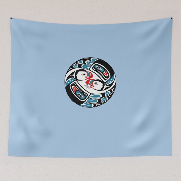 Item preview, Puffins, PNW style Alaska art, courting Classic T-Shirt designed and sold by Emmavolz.
