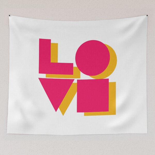 Item preview, LOVE Original abstract text - yellow and pink designed and sold by Inspirationmotivation.