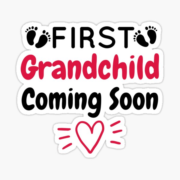 "Cute Baby Announcement First Grandchild Coming Soon, Grandchild