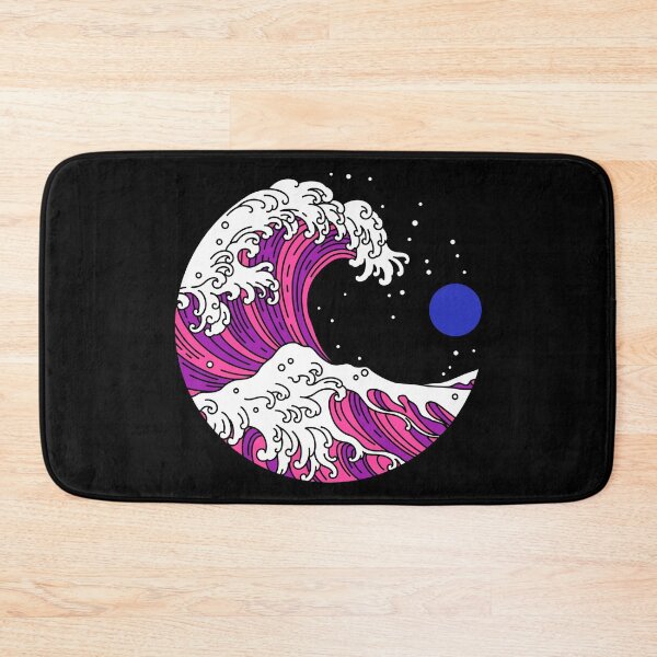 Item preview, Circular Japanese Gender Fluid Wave with Night Sky. Genderfluid Pride designed and sold by Subtle Pride Shop.