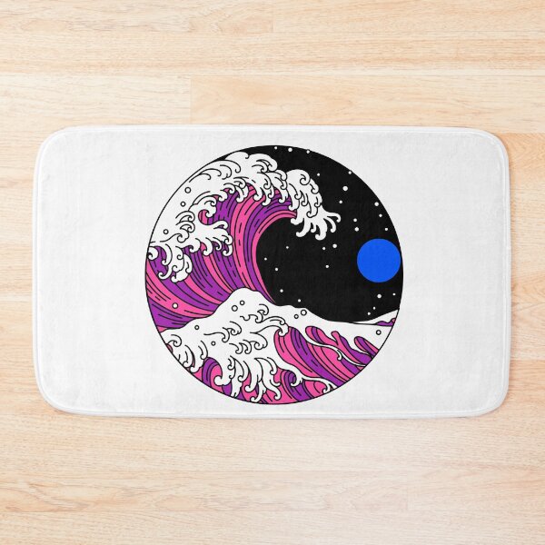 Item preview, Circular Japanese Gender Fluid Wave with Night Sky. Genderfluid Pride designed and sold by Subtle Pride Shop.