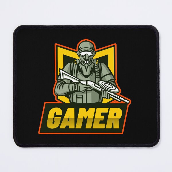 Item preview, Gamer with Gunman wearing Respirator designed and sold by PRIVARSHU.