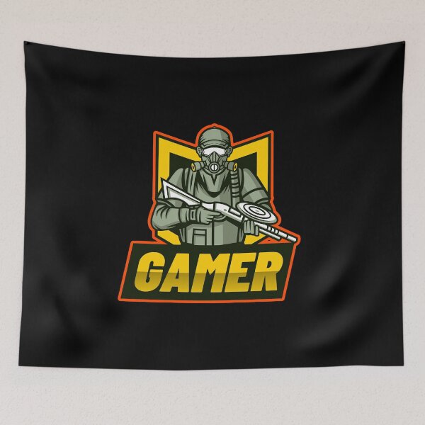 Item preview, Gamer with Gunman wearing Respirator designed and sold by PRIVARSHU.