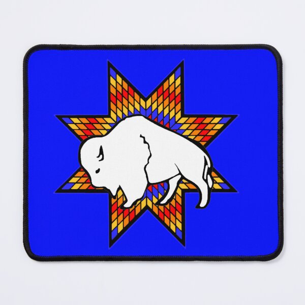 Item preview, Blue Fire StarQuilt with White Buffalo Native Print designed and sold by JMWCD.