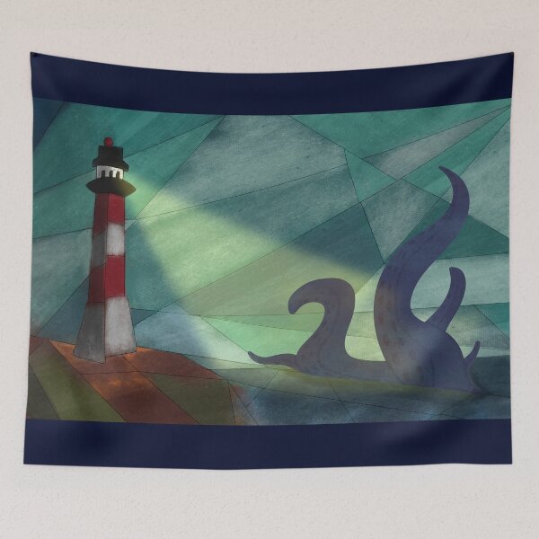 Item preview, The Lighthouse and the Kraken  designed and sold by VanHollowStudio.