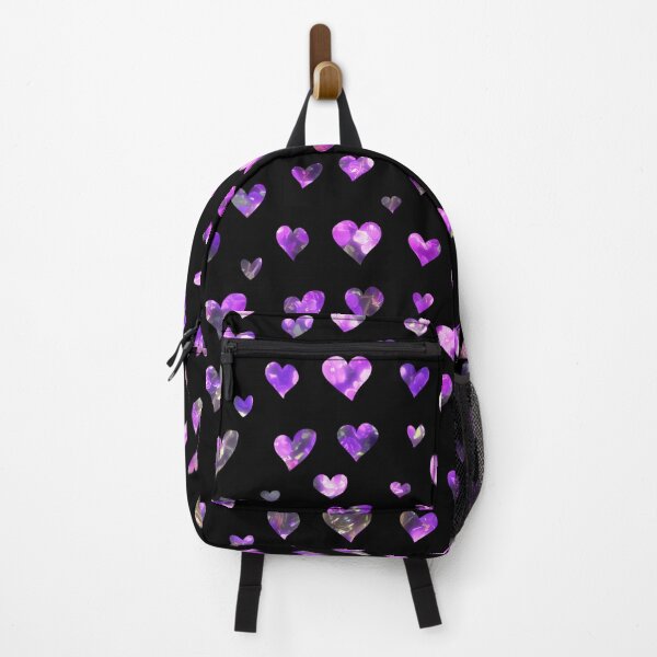 Item preview, Floating Purple Hearts on Black Background, Fabric and Garment Design designed and sold by nickbrayimages.