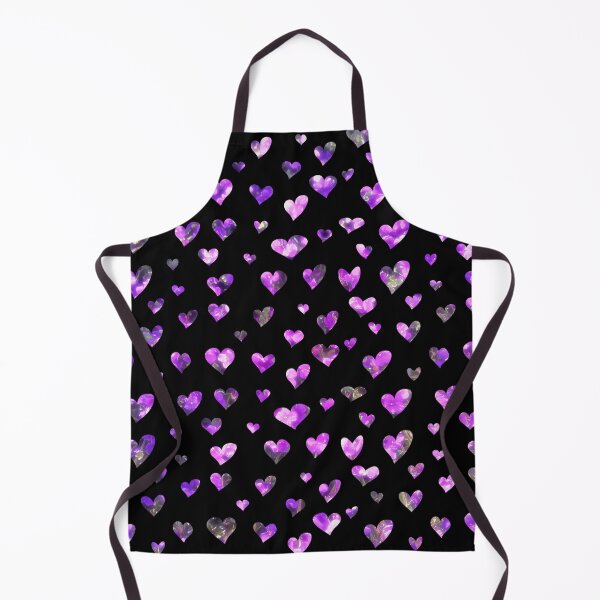 Item preview, Floating Purple Hearts on Black Background, Fabric and Garment Design designed and sold by nickbrayimages.