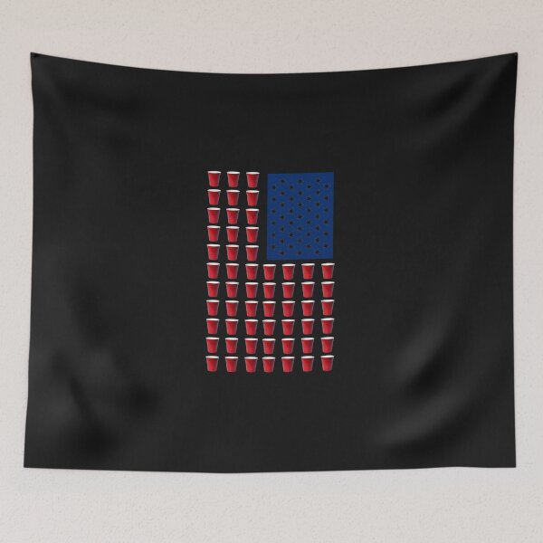 Item preview, Beer Pong Drinking Game American Flag Essential T-Shirt Essential T-Shirt designed and sold by PierreKuhn.