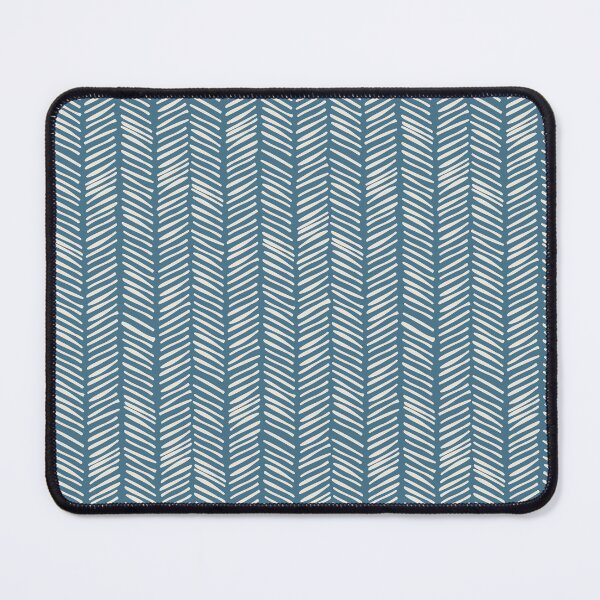 Item preview, Handrawn Herringbone - Alabaster White on Inky Blue designed and sold by NolkDesign.