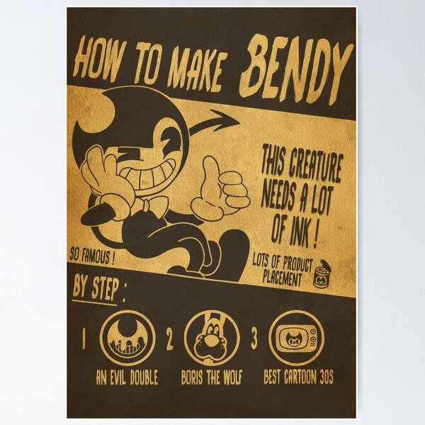 Bendy Ink Machine Themed Birthday Poster 16 X 20 40x50cm 