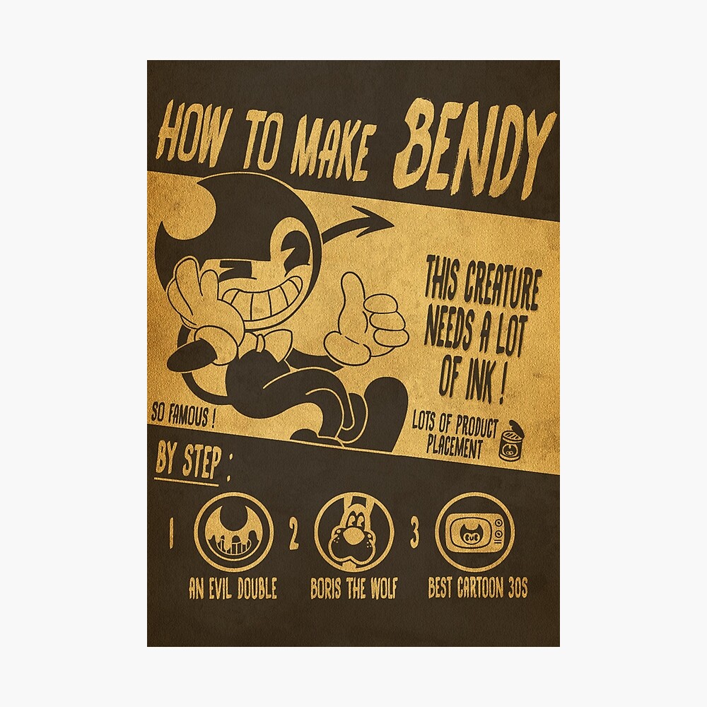 Bendy poster - cartoon style