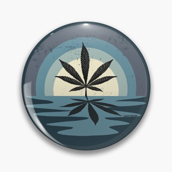 Item preview, Cool Pot Leaf Stoner Liquid Sunset (Gray Blue) designed and sold by YomeHayin.