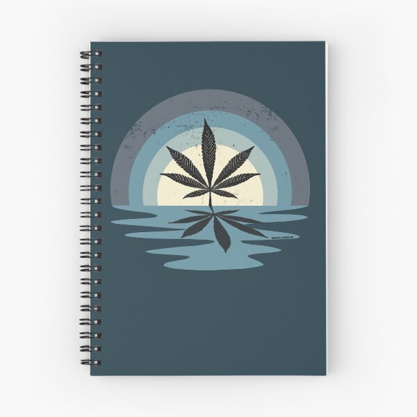 Item preview, Cool Pot Leaf Stoner Liquid Sunset (Gray Blue) designed and sold by YomeHayin.