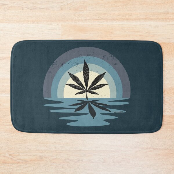 Item preview, Cool Pot Leaf Stoner Liquid Sunset (Gray Blue) designed and sold by YomeHayin.