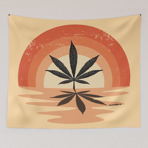 Item preview, Cool Pot Leaf Stoner Liquid Sunset (Orange) designed and sold by YomeHayin.