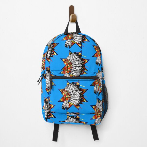 Item preview, Sky Blue Fire StarQuilt with Headdress Native Print designed and sold by JMWCD.