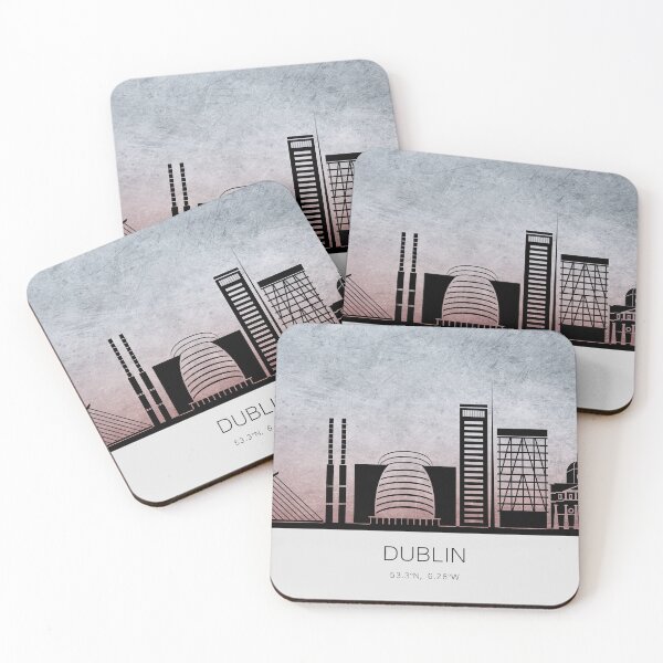 Item preview, Dublin, Ireland - city skyline silhouette sunset digital artwork designed and sold by PricklesAndPine.