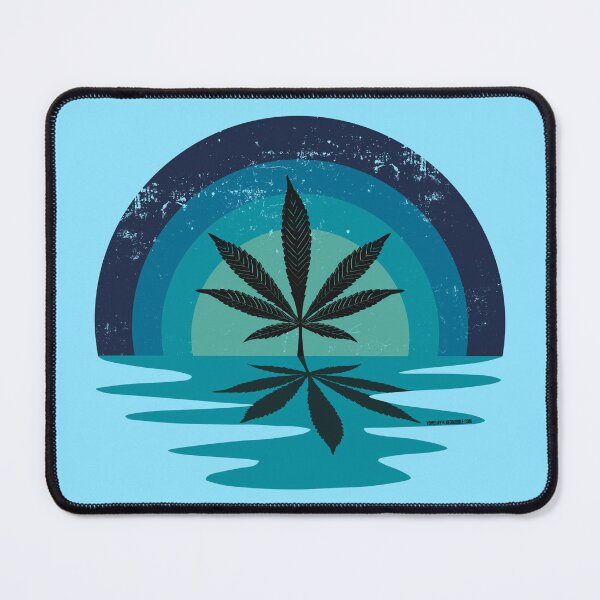 Item preview, Cool Pot Leaf Stoner Liquid Sunset (Blue) designed and sold by YomeHayin.