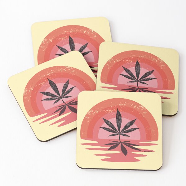 Item preview, Cool Pot Leaf Stoner Liquid Sunset (Pink) designed and sold by YomeHayin.