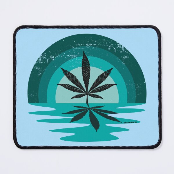 Item preview, Cool Pot Leaf Stoner Liquid Sunset (Teal) designed and sold by YomeHayin.