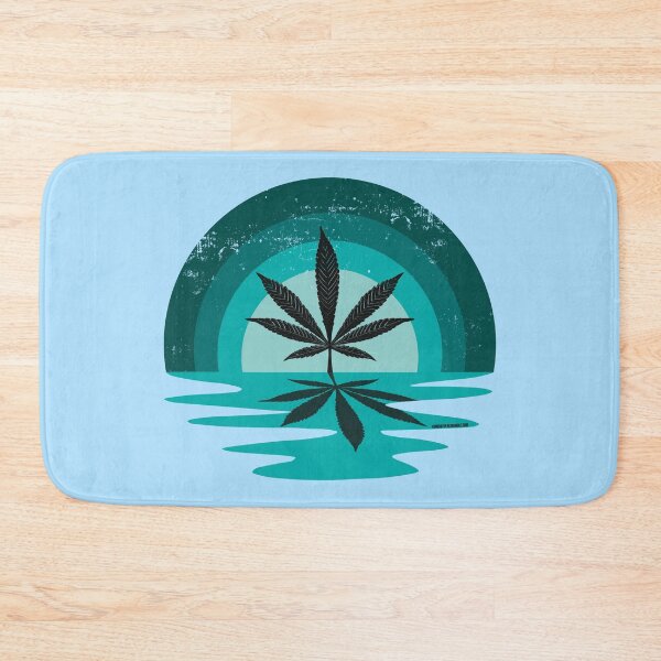Item preview, Cool Pot Leaf Stoner Liquid Sunset (Teal) designed and sold by YomeHayin.