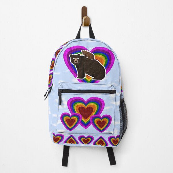 Artikelvorschau, Liebevoller Mutterbär mit ihrem Babybären - Regenbogenliebesherzdesign entworfen und verkauft von ValliaRose.
