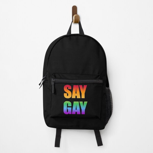 Item preview, SAY GAY - Rainbow colors - I will say gay - black background designed and sold by Inspirationmotivation.